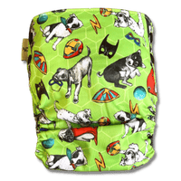 'Poochie Power' OSFM Side Snapping Cloth Nappy