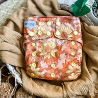 Bare Love cloth nappy - Golden Bloom