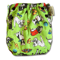 'Poochie Power' OSFM Side Snapping Cloth Nappy