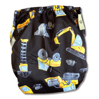 'Digger Daze' OSFM Side Snapping Cloth Nappy