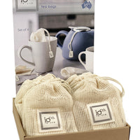 Natural unbleached reusable bamboo tea bags (4 set)