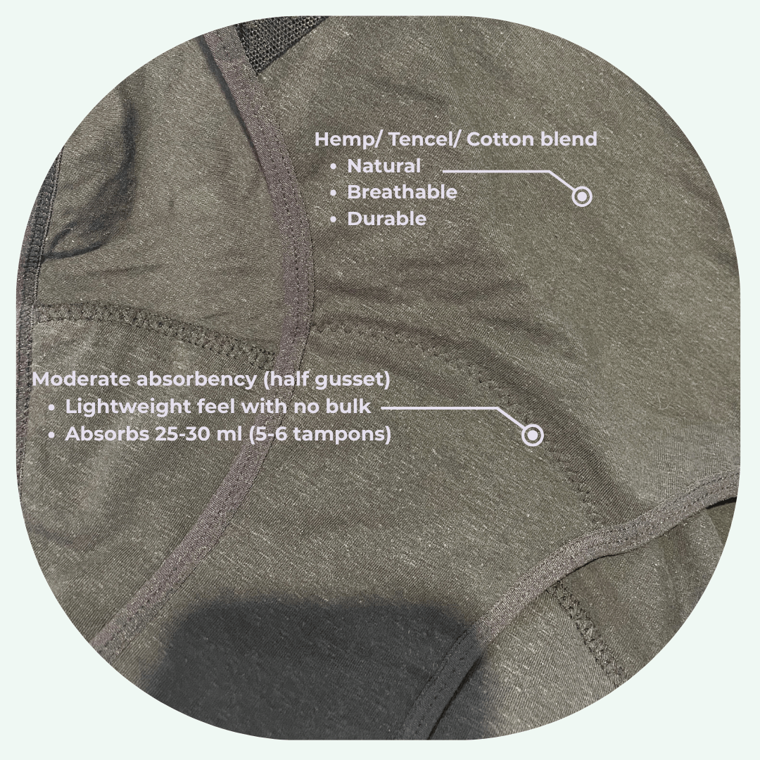 Hemp Period Underwear - High Waist Bikini