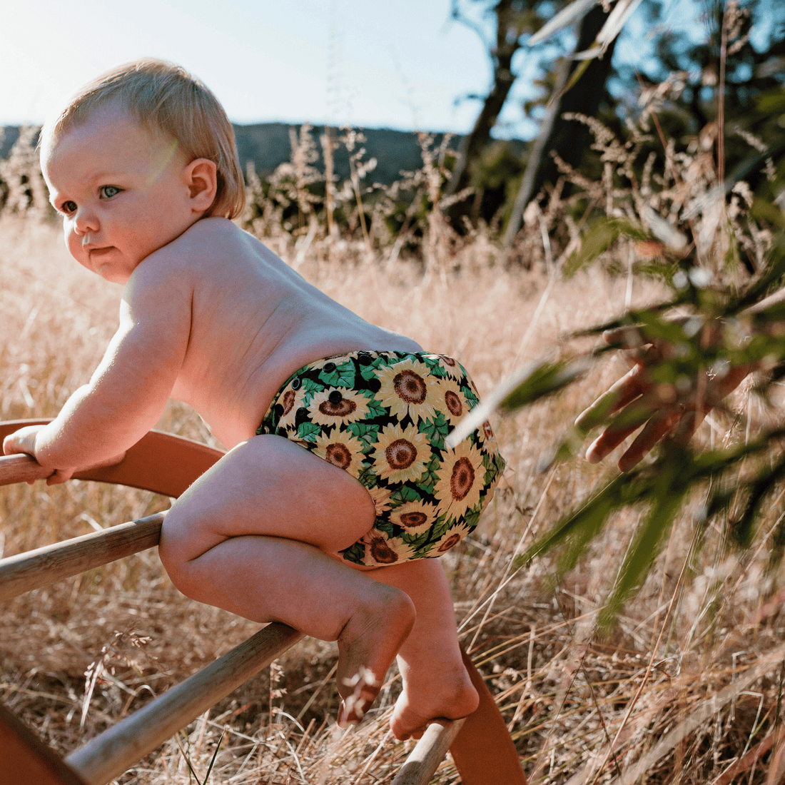 'Sunny Daze' OSFM Side Snapping Cloth Nappy
