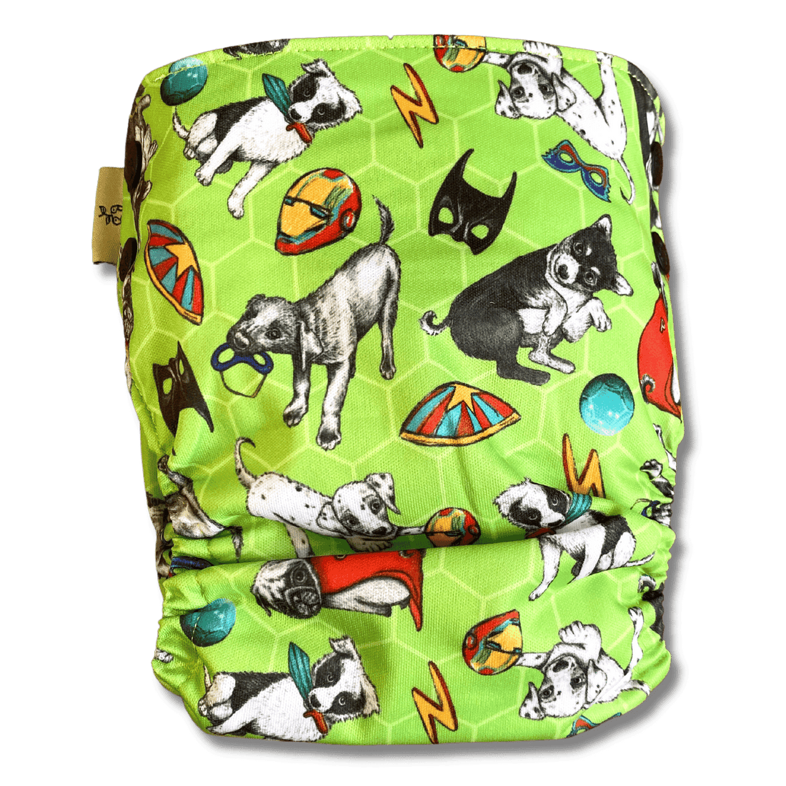 'Poochie Power' OSFM Side Snapping Cloth Nappy