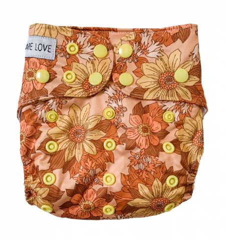 Bare Love cloth nappy - Golden Bloom