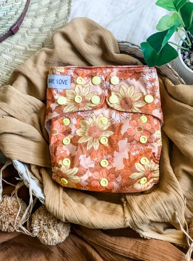 Bare Love cloth nappy - Golden Bloom
