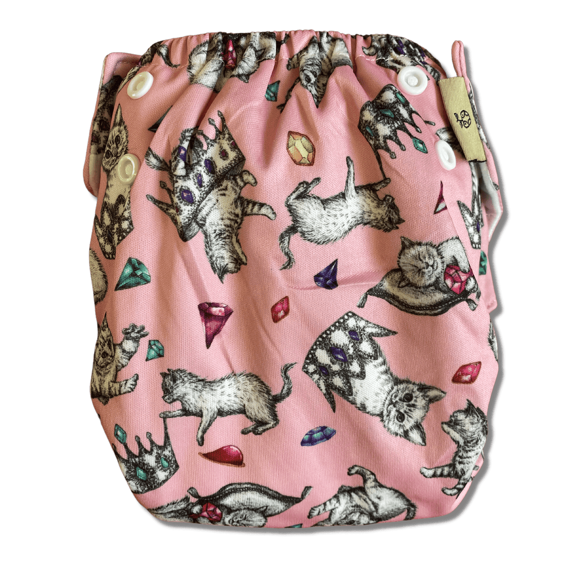 'Kitty Queen' OSFM Side Snapping Cloth Nappy