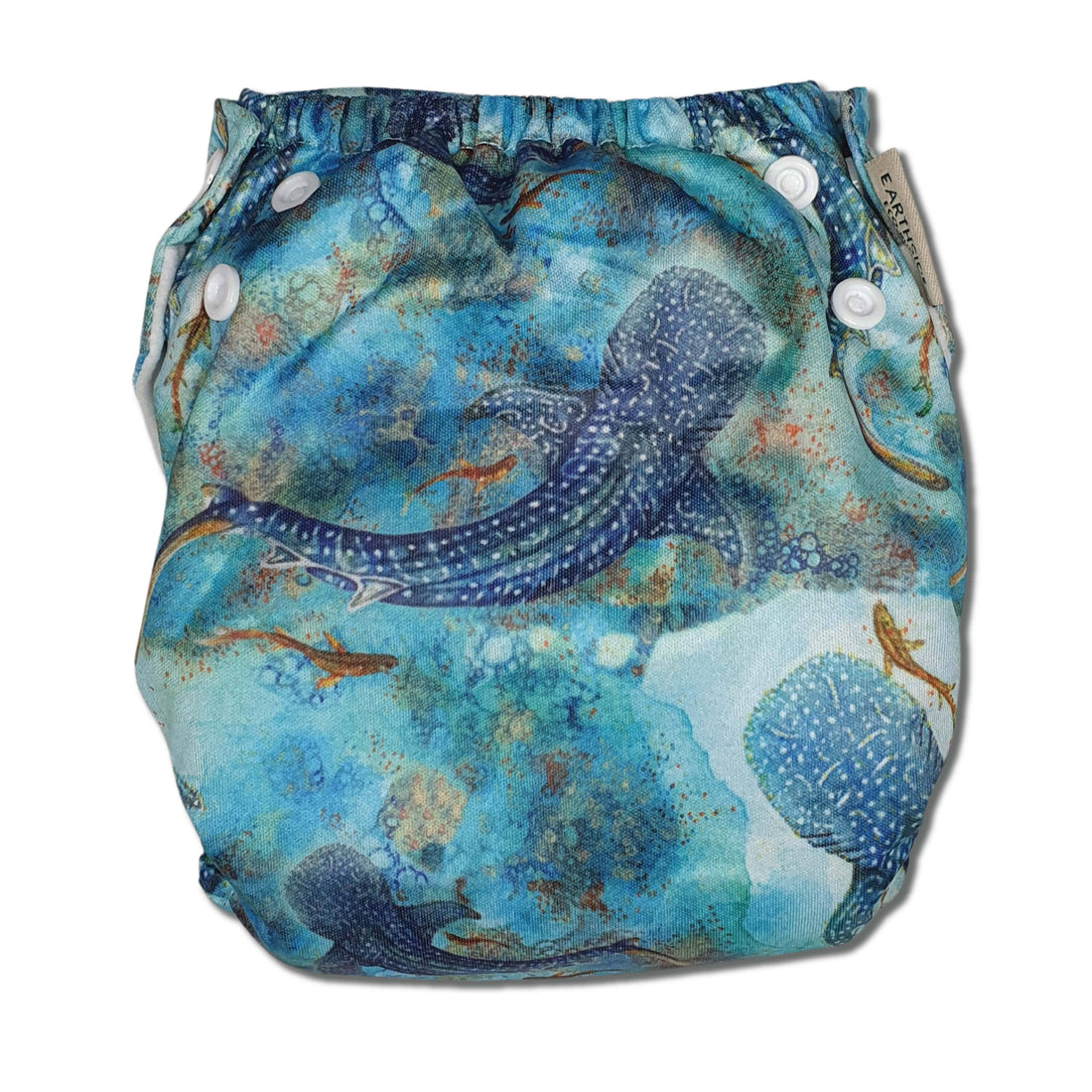 Snapping Cloth 'Ningaloo Dreaming' OSFM Side Snapping Cloth Nappy – GreenerEveryday