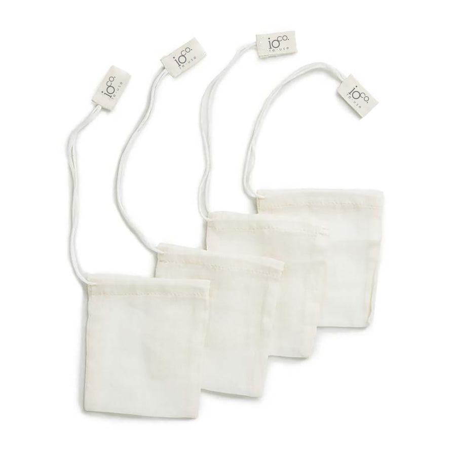 Natural unbleached reusable bamboo tea bags (4 set)